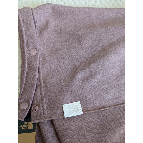 NWT The North Face logo SUPINE SCARF with snaps, TWILIGHT MAUVE HEATHER - Picture 4 of 4